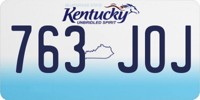 KY license plate 763JOJ