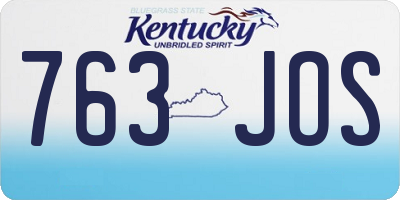 KY license plate 763JOS