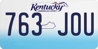 KY license plate 763JOU