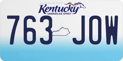 KY license plate 763JOW
