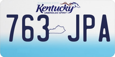 KY license plate 763JPA