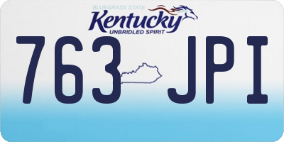 KY license plate 763JPI