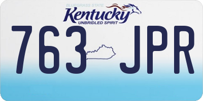 KY license plate 763JPR