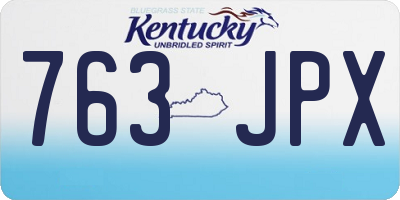 KY license plate 763JPX