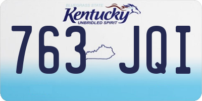 KY license plate 763JQI