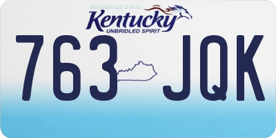 KY license plate 763JQK