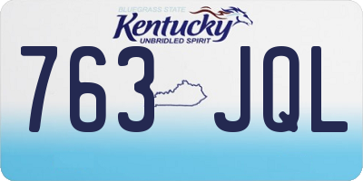 KY license plate 763JQL