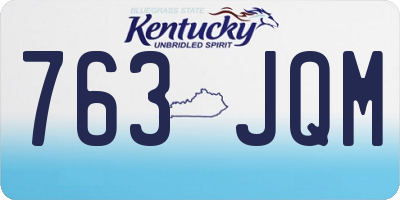 KY license plate 763JQM