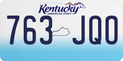 KY license plate 763JQO