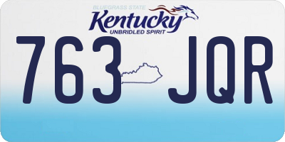 KY license plate 763JQR