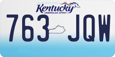 KY license plate 763JQW