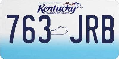 KY license plate 763JRB
