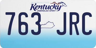 KY license plate 763JRC