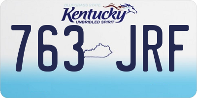 KY license plate 763JRF