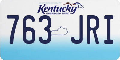 KY license plate 763JRI