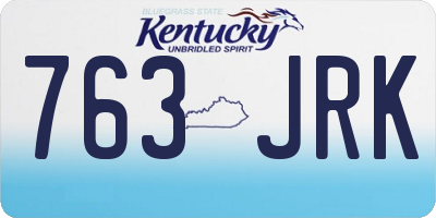 KY license plate 763JRK