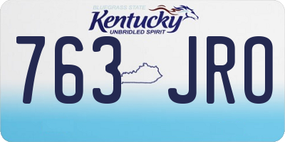 KY license plate 763JRO