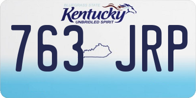 KY license plate 763JRP