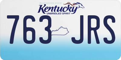 KY license plate 763JRS