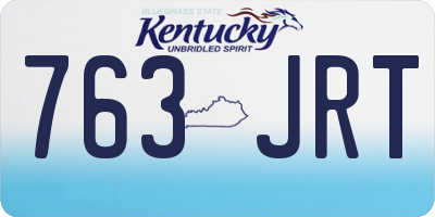 KY license plate 763JRT