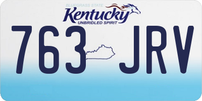 KY license plate 763JRV