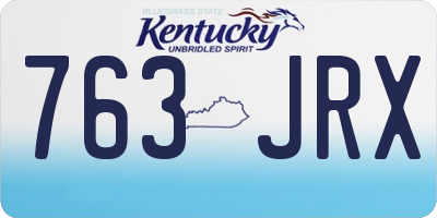 KY license plate 763JRX