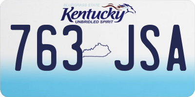 KY license plate 763JSA