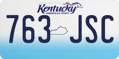 KY license plate 763JSC