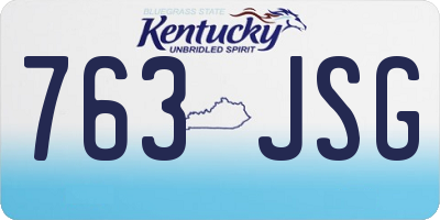 KY license plate 763JSG
