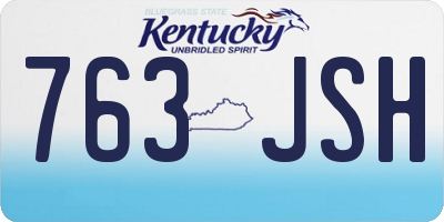 KY license plate 763JSH