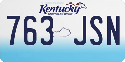 KY license plate 763JSN