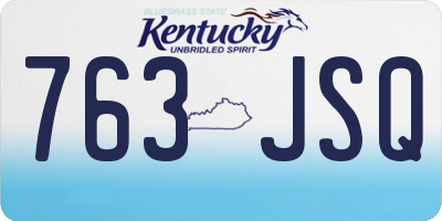 KY license plate 763JSQ