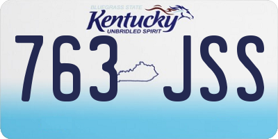 KY license plate 763JSS