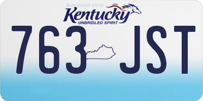 KY license plate 763JST