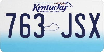 KY license plate 763JSX