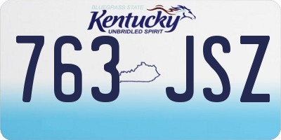 KY license plate 763JSZ