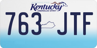 KY license plate 763JTF