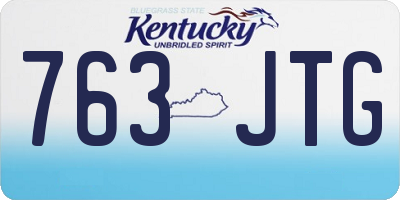 KY license plate 763JTG