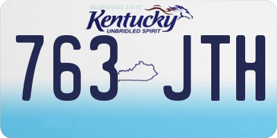KY license plate 763JTH