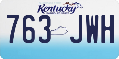 KY license plate 763JWH