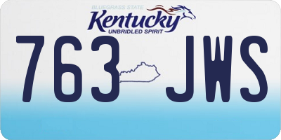 KY license plate 763JWS