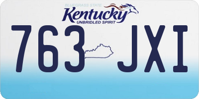 KY license plate 763JXI