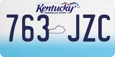 KY license plate 763JZC
