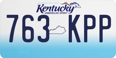 KY license plate 763KPP