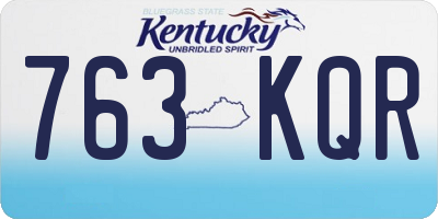 KY license plate 763KQR