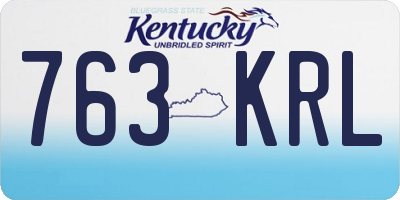 KY license plate 763KRL