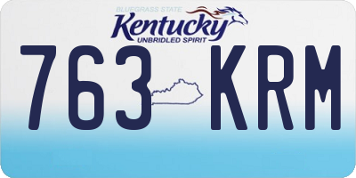 KY license plate 763KRM