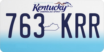 KY license plate 763KRR