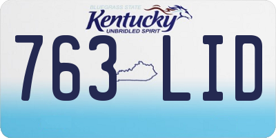 KY license plate 763LID