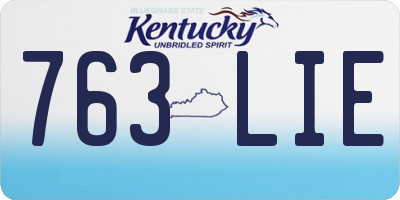 KY license plate 763LIE